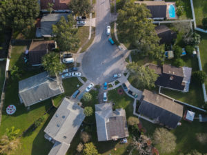 Culdesac from above with a drone